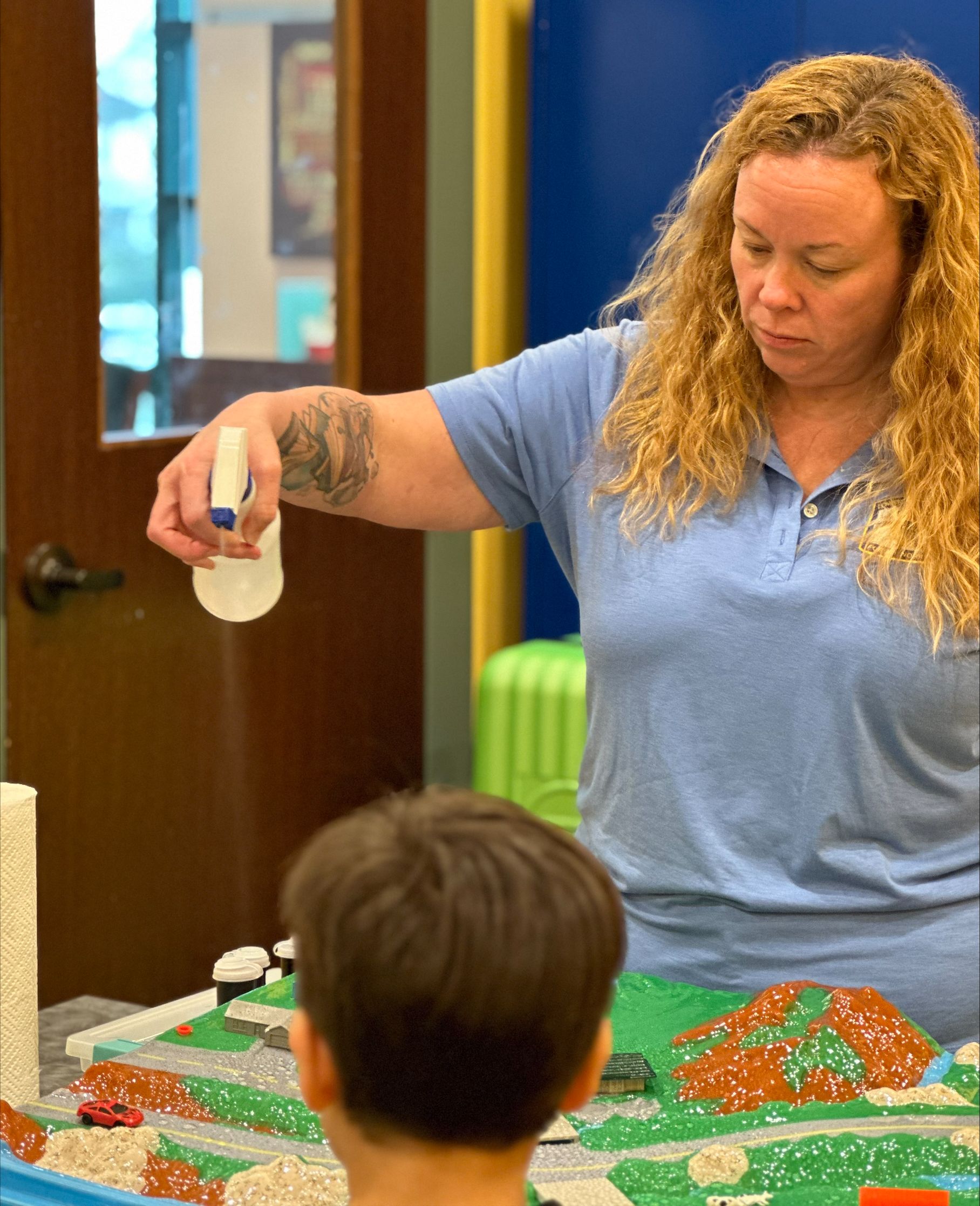 Township employee teaching at community event